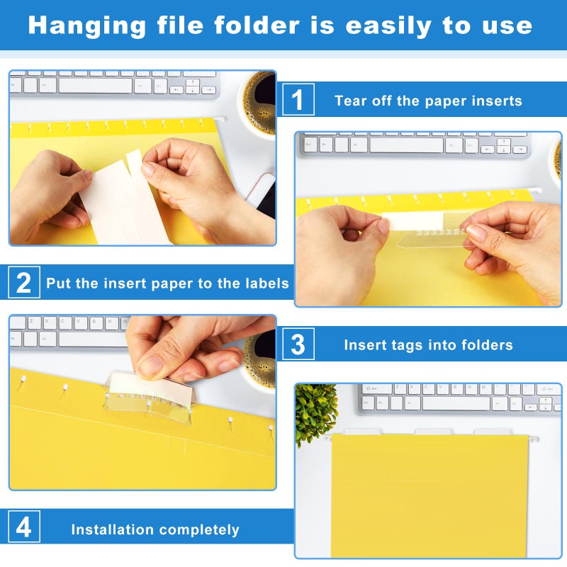 LACCHOUFEE 30 Pack Hanging File Folders  Letter Size with 1/5-Cut Adjustable Tabs  6 Selected Color - File Folder Organizer for Filing Cabinet Office Home  Designed for Bulky Files  Medical Charts - Image 5
